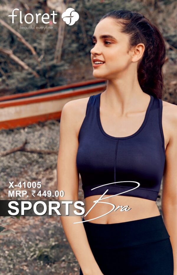 Floret Women's Classic Scoop Neck Wide straps & Broad Underband Sports Bra.