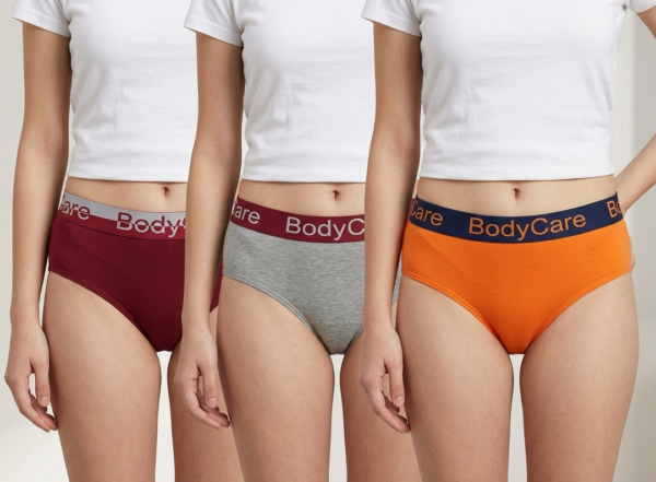 Bodycare Cotton Spandex Panty. Pack of 3 (Color & Print may Vary)